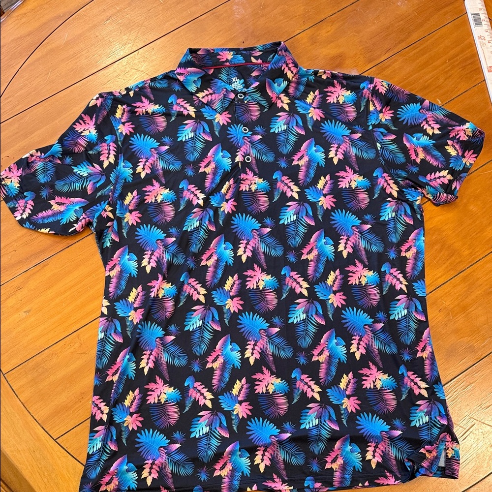 Tropical colorful bright polo shirt  Casual Shirt anti-uv